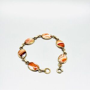 VTG 1950’s AMCO 12K GF Linked Agate Bracelet